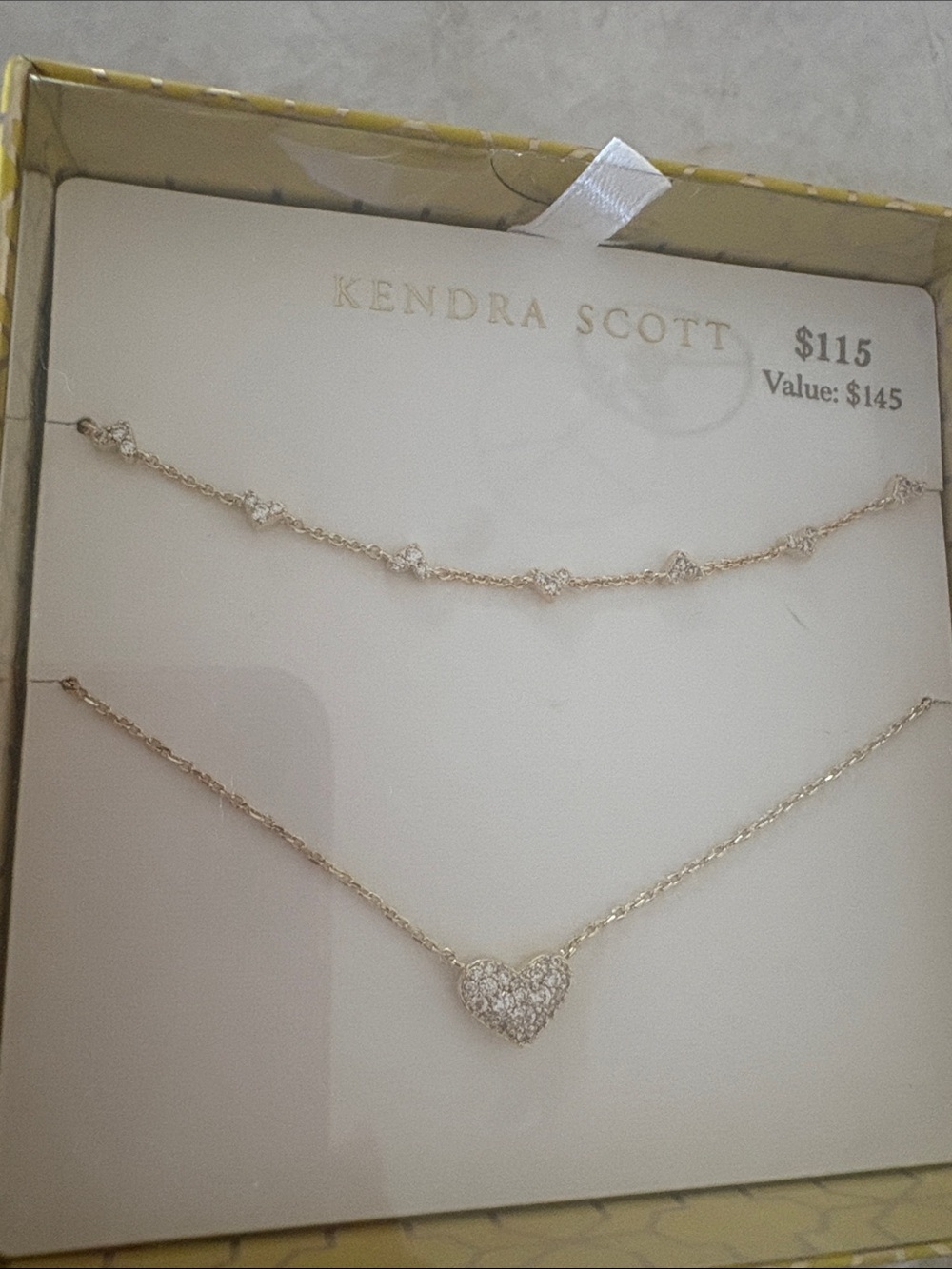 Kendra Scott Gold Layered Heart Necklace Set - Picture 3 of 8